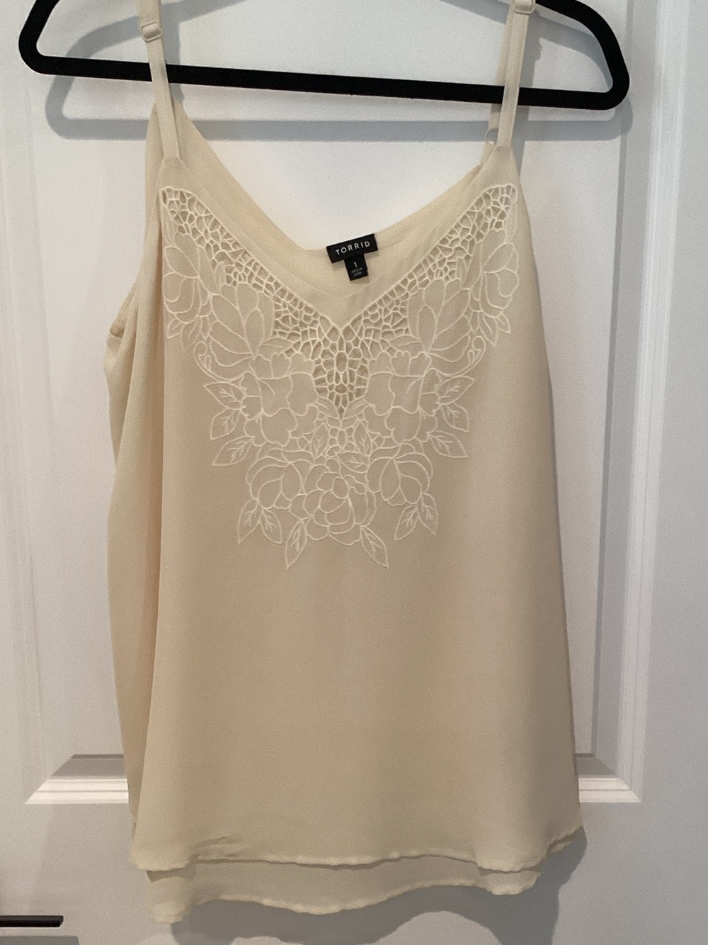 torrid Cream Floral Embroidered V-Neck Cami
